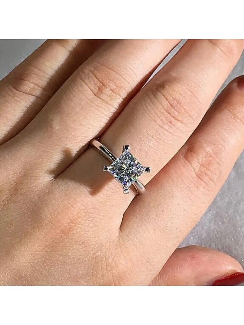 New - Elegant S925 Silver - Zircon Ring - Size 6